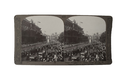 WW1 Stereoview PEACE DAY PARADE INDIAN SOLIDERS THE CENOTAPH LONDON C1918 Photo
