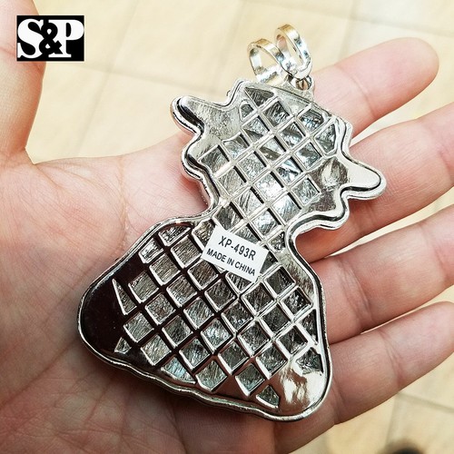 Hip Hop Iced Large HAMBURGLAR Pendant & 6mm 30" Miami Cuban Chain Bling Necklace - Picture 11 of 21
