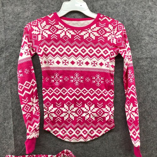 NWT Children's Place Girls Size 6 Long Sleeve Pajama Set Cotton Pink Fair Isle - Picture 2 of 12