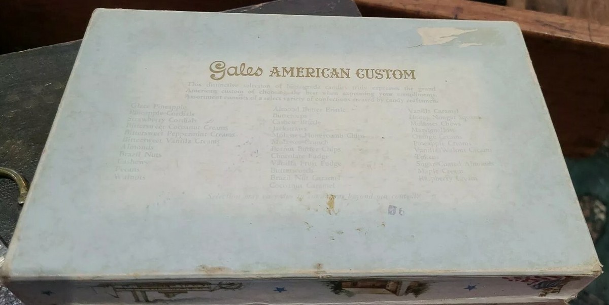 VINTAGE ◇ ADVERTISING BOX ONLY ◇ GALES AMERICAN CUSTOM ASSORTED 