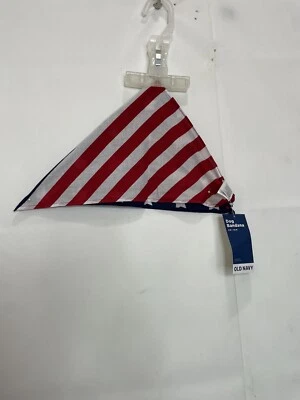 Old Navy Size S-M Red White & Blue Flag-Print Forth of July Bandana for Pets - Image 1 of 4