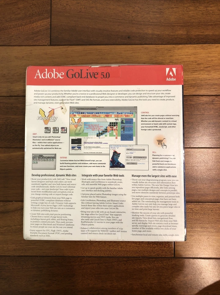 Adobe GoLive 5.0 for Macintosh, Upgrade Version, NEW IN BOX SEALED VINTAGE - Image 3 of 4