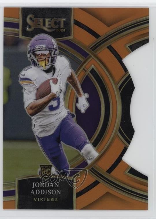 2023 Panini Select Premier Level Orange Prizm Die-Cut /399 Jordan Addison 1k9t