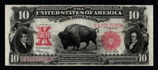1901 $10 BISON CRISP VF+/XF LARGE Size Legal Tender United States Note!
