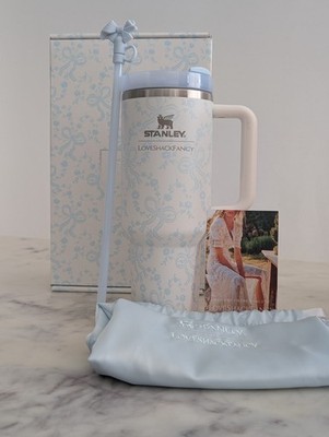 Stanley x LoveShackFancy Quencher 40 oz Coquette Bow Chantilly Holiday Blue