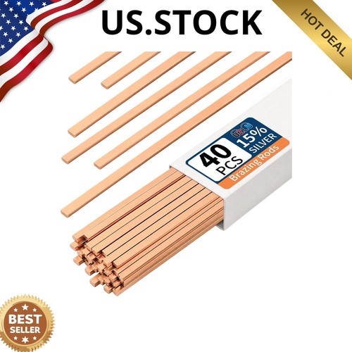 40 PCS 15% Silver Brazing Rods BCuP-5 - Copper Pipe & HVAC Solder