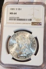 * 1881 S * NGC MS64 SPARKLING WHITE BEAUTY!! SUPERB MORGAN SILVER DOLLAR #009