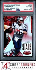 2015 PANINI CERTIFIED STARS MIRROR RED #S32 TOM BRADY #/199 PSA 10