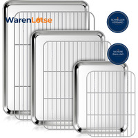 Backblech Set Edelstahl 3 Pfannen 3 Gestelle Mit AbküHlgitter FüR Backofen