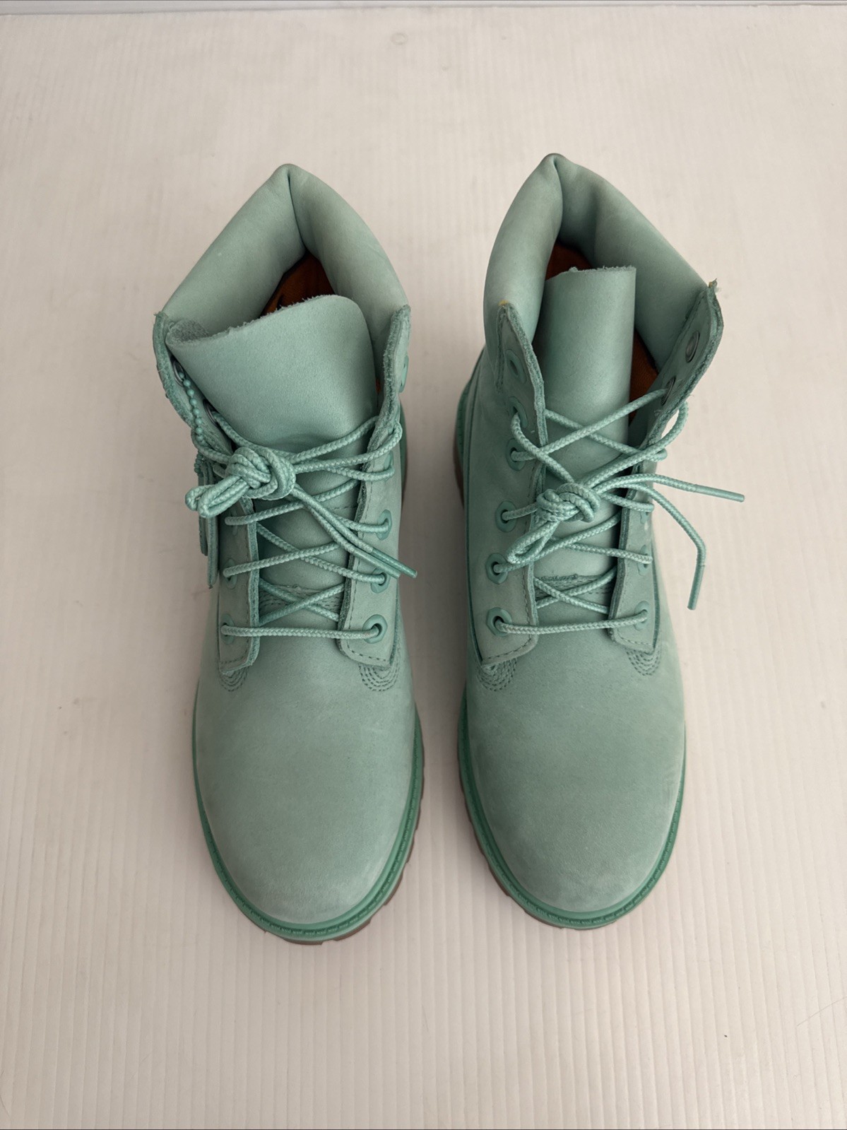NEW Timberland 6" Premium WATERPROOF Boots 50th Anniversary- Mint Green Nubuck 5 image 2