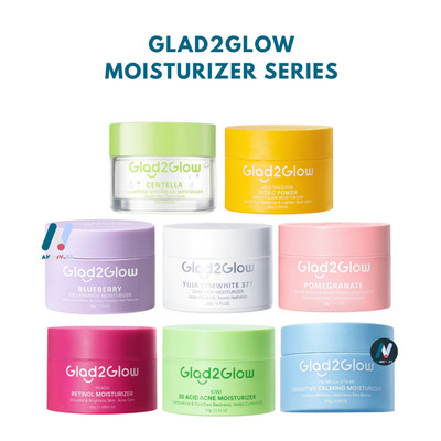 GLAD2GLOW Brighten Moisturizer Series Acne Redness Dark Spots Calm Anti-Aging