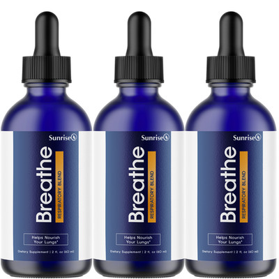 Breathe Drops For Lung Health, Respiratory Support Formula Genuine 3 Bottles
