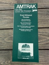 Vintage April 1985 Amtrak Train Timetables East-Midwest Routes Railroad Ephemera