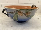 VTG ROSEVILLE POTTERY BLUE PINECONE CENTERPIECE BOWL - 262.10 - HANDLES - RARE!!