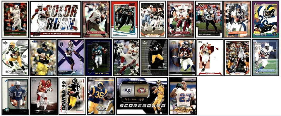 Смешанный лот из 100 футбольных спортивных карточек 1978-2020 Detroit Lions Dallas Cowboys - Изображение 3 из 3