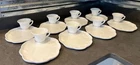Vintage Indiana Milk Glass Harvest Grape  Snack Plates & Cups Set of 8 each