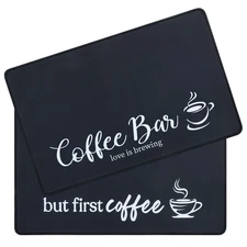 Large Coffee Mat 2-Pack 16x24 Inch Absorbent Non Slip Mats for Countertop Bar...