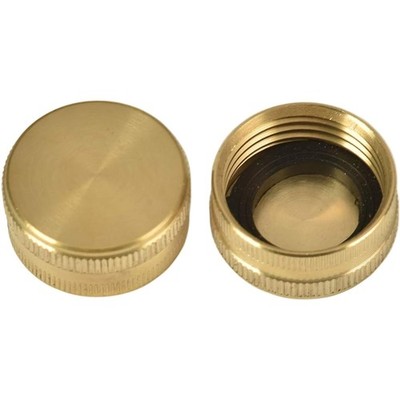 2 Pack Brass Garden Hose End Caps with Washers 3/4 Inch Female Fittings