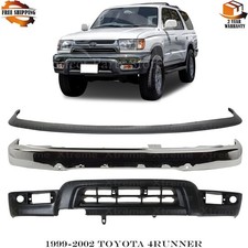 Front Bumper Chrome Steel Bumper Trim Primed Kit For 1999-2002 Toyota 4runner