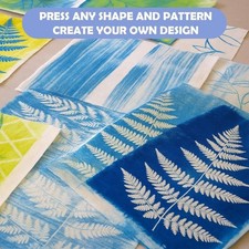 Reusable Gel Pad Printing Kit with Brush Head for Art Projects and Stencil Use