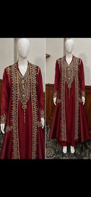 Luxury Beaded Morrocan Kaftan Maxi Dress One Size (42) USA Medium-Large