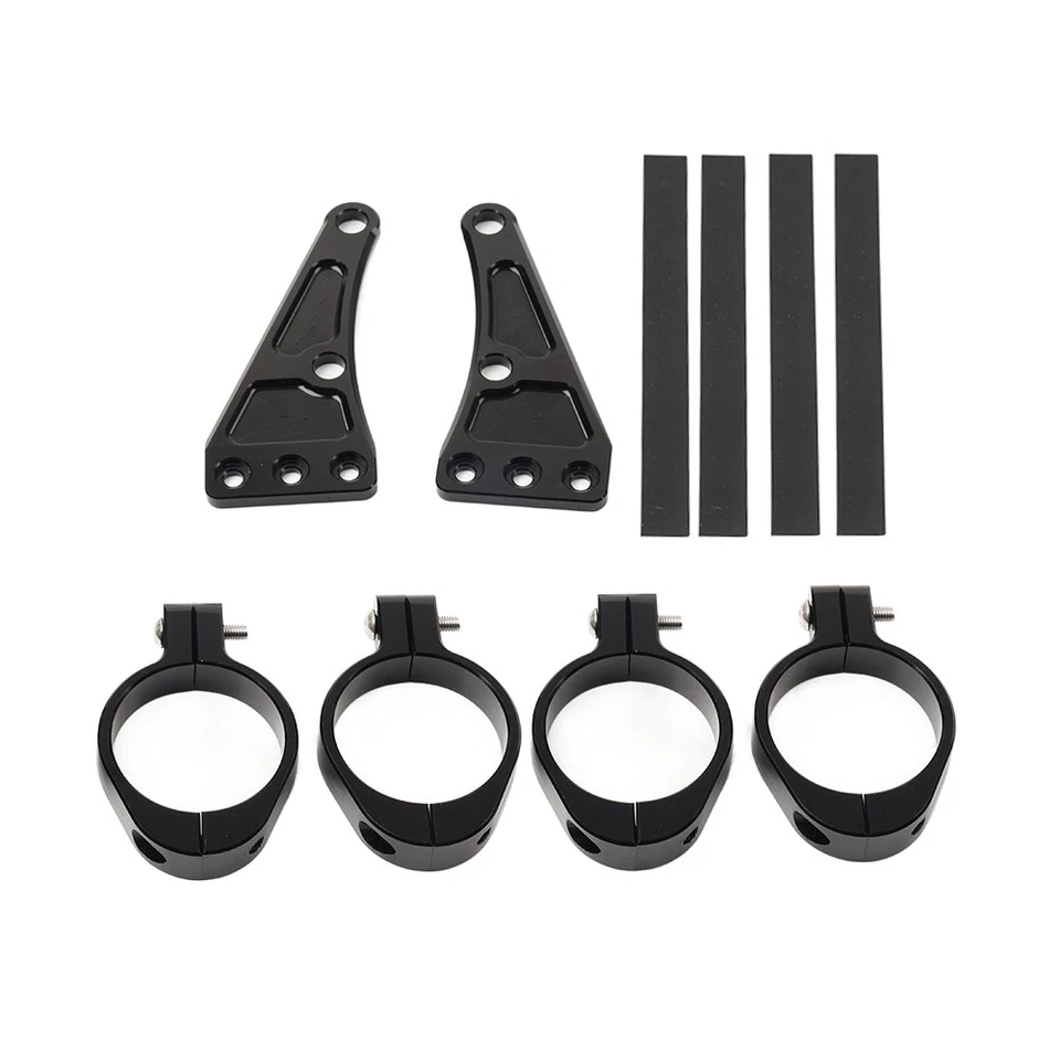 49MM Motorrad Scheinwerfer Halterung Clamp Gabel Rohr Halter Für Harley Schwarz - Image 2 of 4