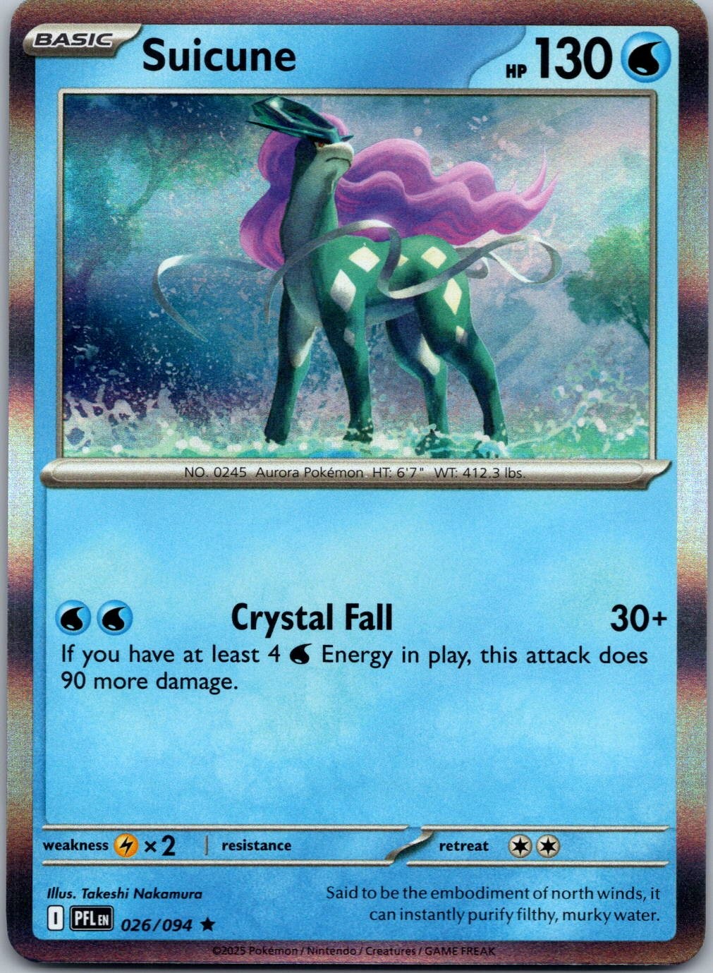 Suicune Rare ME02: Phantasmal Flames 026/094 NM