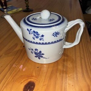 Spode England Fine Stoneware Gloucester Blue Floral Tea Pot Blossom Knob Old