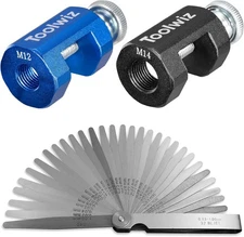 Spark Plug Gapping Tool 2pcs with 32 Blade Steel Feeler Gauge, Compatible with 1