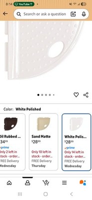 Questech 5'' Metro Corner Shower Shelf, Lugged for New Construction, White - USA