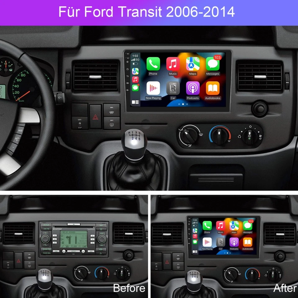 Für Ford Transit MK7 2007-2014 Autoradio Carplay 2+64GB GPS Navi WIFI Android 15 - Bild 4 von 4