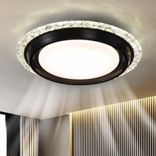 19.29'' Bladeless Ceiling Fan with Light,Modern Crystal Ceiling Fan with Remo...