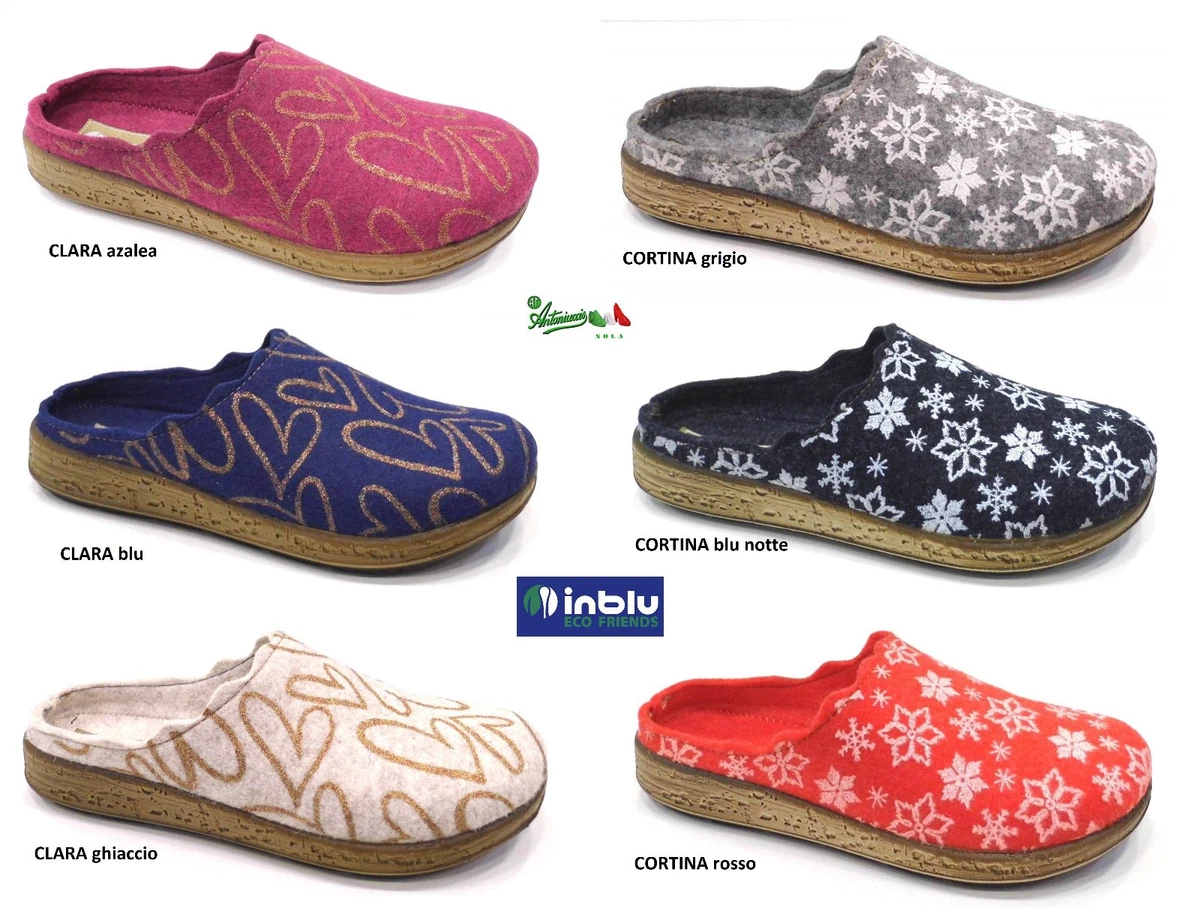 SCARPE PANTOFOLE CIABATTE DONNA INBLU BJ000052 BJ52 TESSUTO BLU ORIGINAL PE 2025