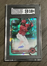 2022 Bowman Chrome Saphire Michel Triana Prospect Autograph Aqua /99 SGC 10 10