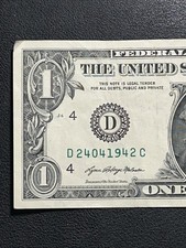 April 24 1942 Birthday/Anniversary Note $1 Dollar Bill D24041942 04-24-1942