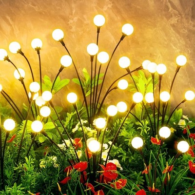 Solar Lights Outdoor Waterproof 4 Pack of 32 LEDs Garden Patio Firefly Decoratio
