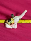 Vintage Elephant With Trunk Up Milk Glass Figural Christmas Bulb