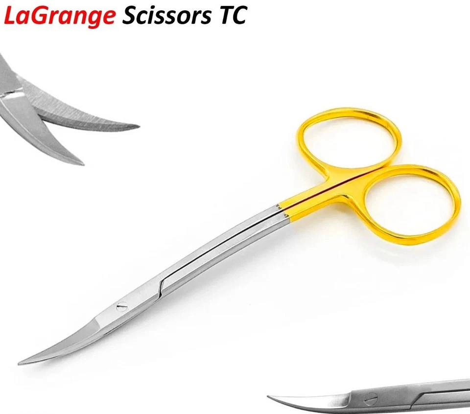 La-Grange Double Curved Scissors Precision Dental Tissue & Gum Trimming Surgical - Image 2 of 3