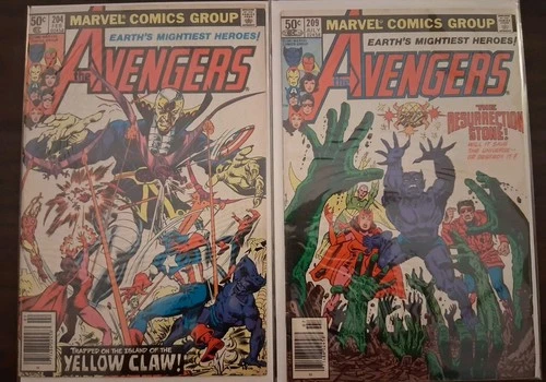 2 Vintage Bronze Age Marvel The Avengers 204 & 209 Comic Book Lot