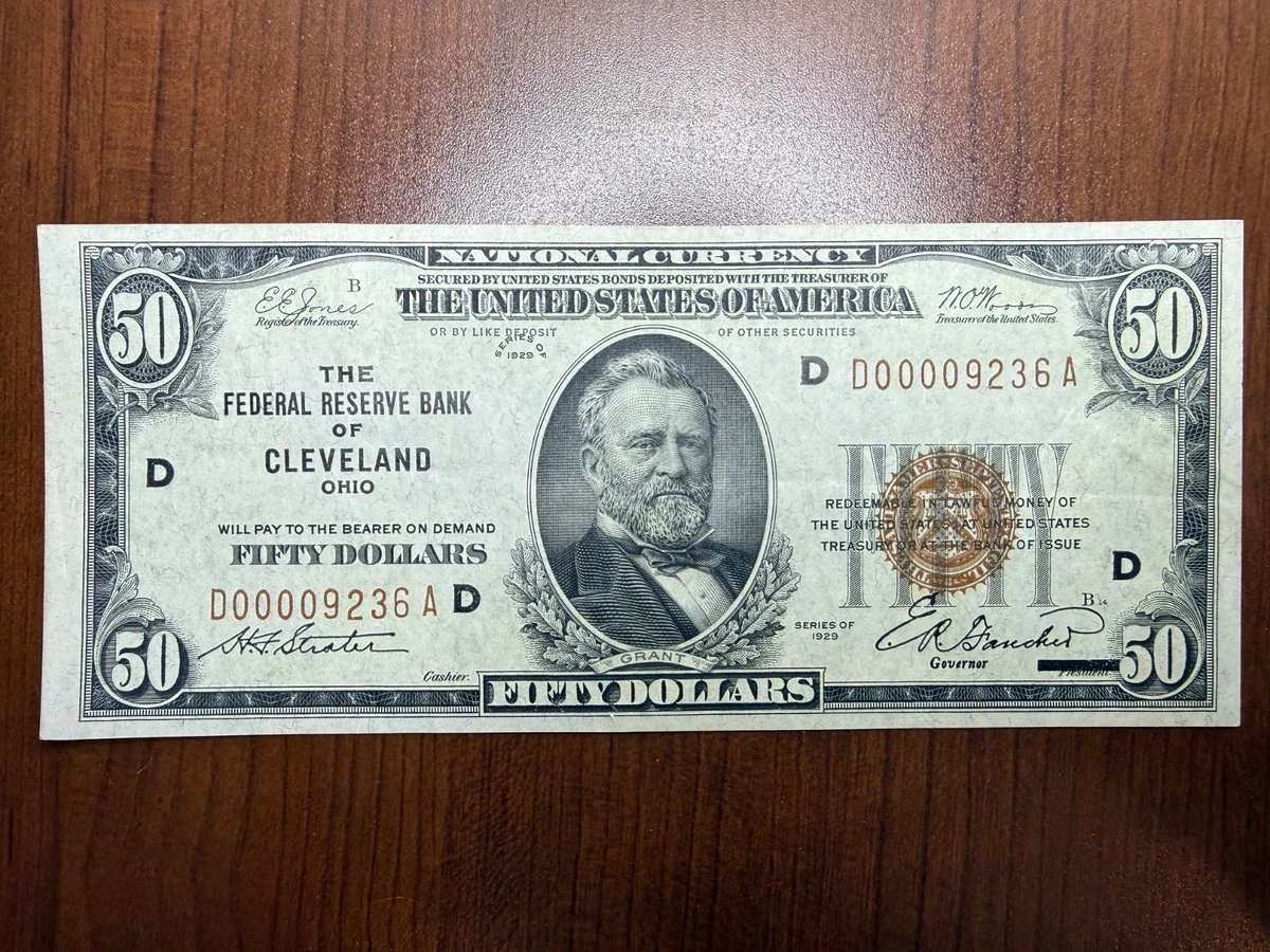 アメリカ 1929年 50ドル紙幣 00024367 0 | Federal National Currency