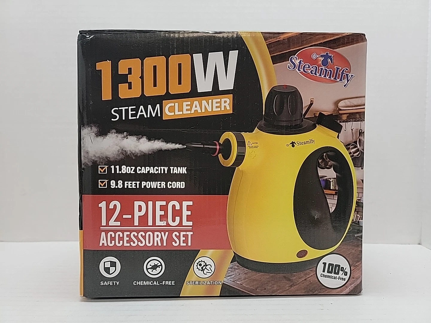 Pressurized Handheld Steam Cleaner for Home, Multi-Surface Steamer B824 OPEN BOX