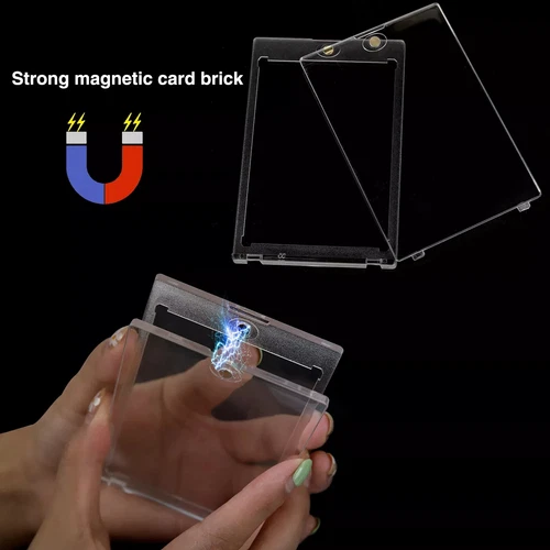 Paquete de 25 portatarjetas deportivas coleccionables magnéticas 55pt protección UV dura con un solo toque - Imagen 6 de 13