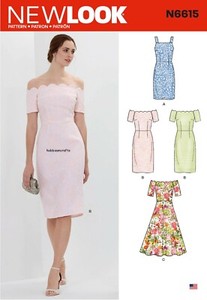6615 Misses' Dresses Sewing Pattern LOOK 4 Styles off Shoulder Sizes 10 - 22