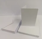 50 A5 SCALLOPED WHITE BLANK CARDS 300gsm & ENVELOPES 100gsm Pre Creased