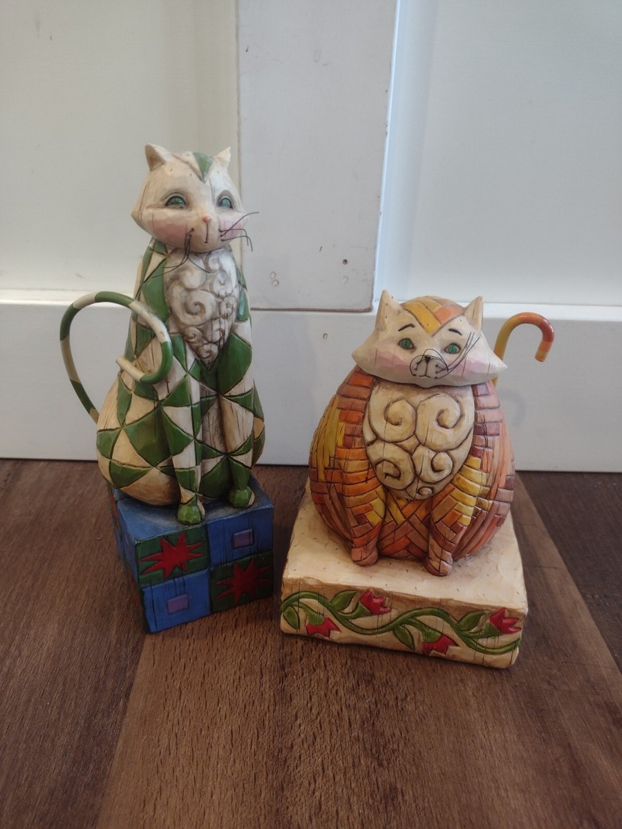 Jim Shore Heartwood Creek Cats Figurines Elijah and Felicity Lot