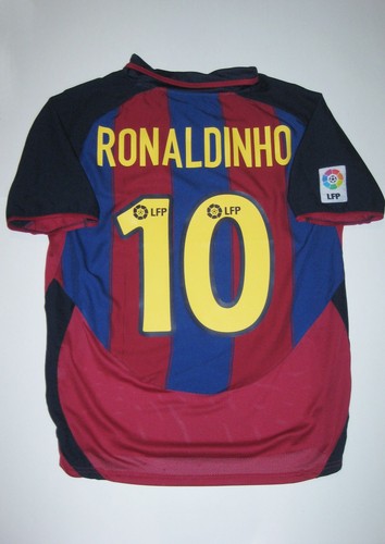 2003-2004 Nike FC Barcelona Ronaldinho Home Jersey Trikot Shirt Kit Brazil FCB