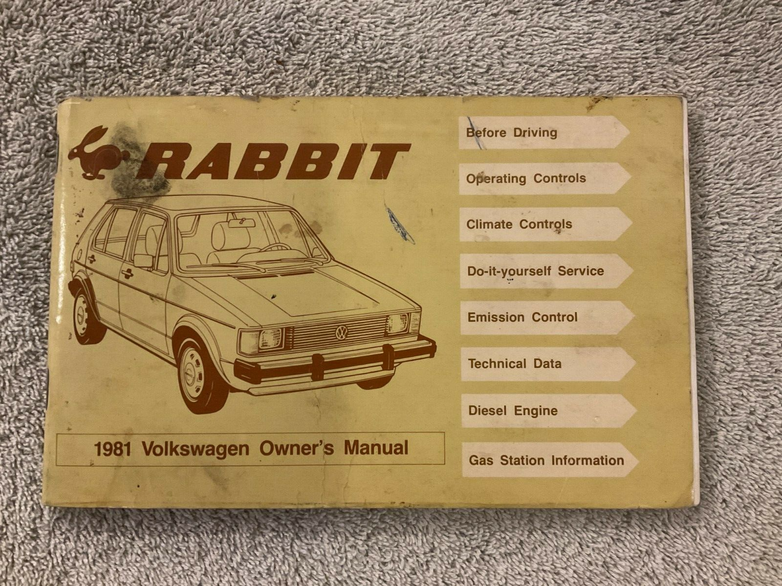 1981 Volkswagen VW Rabbit Owners Manual. Used | eBay