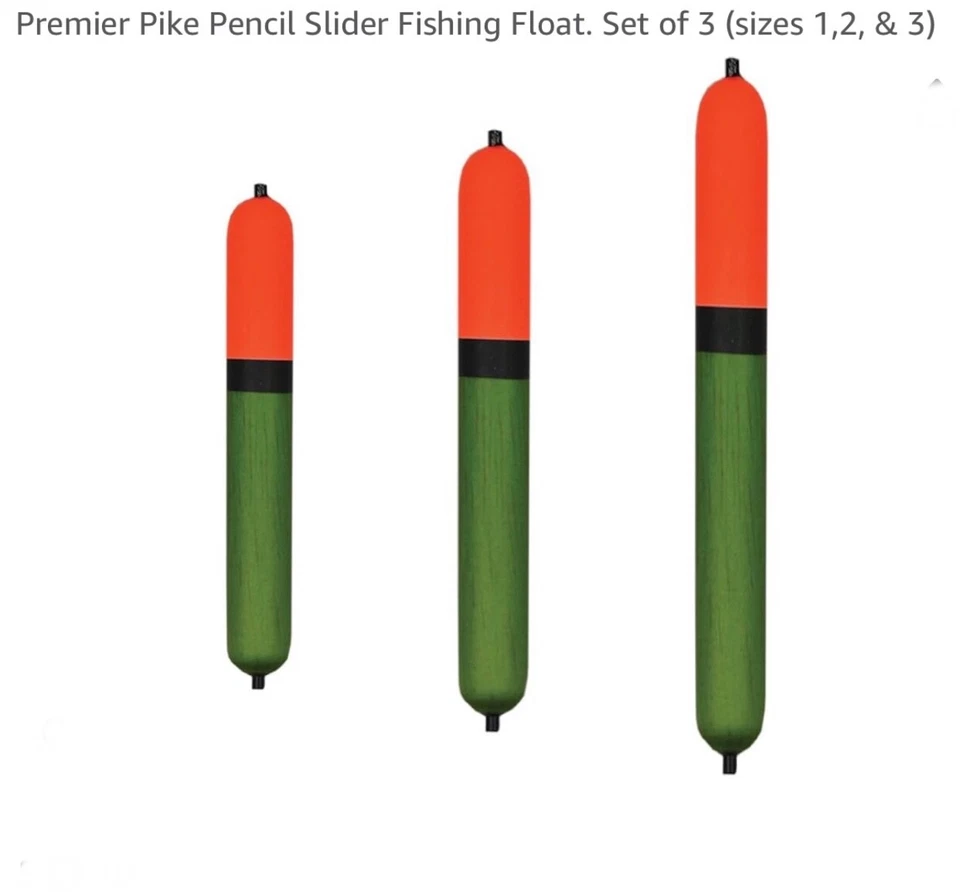 Premier Pike Pencil Slider Angeln Schwimmer. 3er Set (Größen 1,2 & 3)