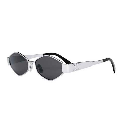 Celine Triomphe Metal CL40254U 16A Silver / Gray Lenses Geometric Sunglasses