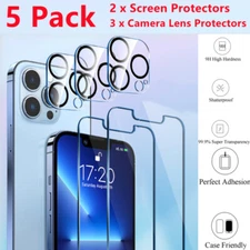 For iPhone 16 15 14 13 12 11 Pro Max Tempered Glass Screen Camera Lens Protector